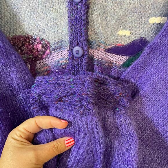 Vintage Rosemarie B Mohair Wool Hand Knit Ireland Sweater L Sheep - Picture 3 of 16